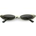 90's Small Slim Cat Eye Sunglasses Flat Metal Oval Lens 54mm (Gold / Smoke)