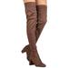 New Women Speed Limit 98 Billy-H Faux Suede Thigh High Cupped Heel Boot