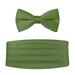 Clover Green Satin Bow Tie & Cummerbund Set