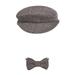 Newborn Baby Peaked Beanie Cap Hat + Bow Tie Photo Photography Prop Outfit Set
