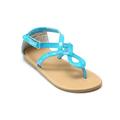 L'Amour Blue Hook-And-Loop Swirl Loop Thong Sandals Little Girls