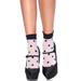 Women's Spots and Dots Anklet Socks, White/Black, One Size