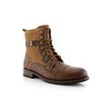 J'aime Aldo Men's 919686 Tall Lace Up Denim Military Style Army Dress Boots, Brown, 12