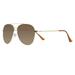 Piranha "Pilot" Shiny Light Gold Metal Frame Sunglasses with Green Mirror Lens