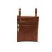 Soft Tan Genuine Leather Cross-Body Bag Multi-Pocket Organizer Smart phone Cover