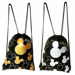 Disney Mickey Mouse Drawstring Backpack Gold/Silver 2-Pack