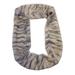 Ladies Ivory Grey Faux Fur Circle Infinity Scarf