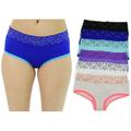 Just Intimates Boylegs/Panties Women (Pack of 6) (Floral Lace Band, X-Large)