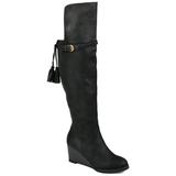 Brinley Co. Womens Wide Calf Over-the-Knee Wedge Boot