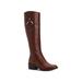 Alfani Womens Briaah Leather Round Toe Knee High Riding Boots