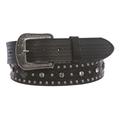 Snap On Western Faux Crocodile Print Embossed Cross Rhinestone Studded Leather Belt