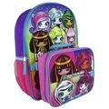 monster high minis full size girls backpack and insulated lunchbox bag