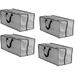 Earthwise Clear Storage Bags Heavy Duty Extra Large Transparent Moving Totes w/Zipper Closure Reusable Backpack Carrying Handles - Compatible with IKEA Frakta Hand Carts (4 Pack) (29 X 13.5 X 12)