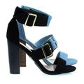 Morgan21 by Bonnibel, Chunky Block Heel Dress Sandal w Large Adjustable Buckle, Women's Open Toe