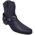 Men's Cowboy Boots Western Snake Skin Print Alligator Crocodile Zippper Buckle Harness