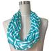 Pop Fashion Womens Square Geometric Pattern Scarf with Zipper Pocket - Teal