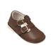 Angel Baby Girls Brown Perforated Double Buckle Mary Jane Shoes 1 Baby