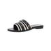 Lauren Ralph Lauren Womens Natania Slide Sandals Black-Ivory 5.5 Medium (B,M)