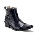 JazamÃ© Men's 40126 Leather Lined Zipper Ankle High Cap Toe Dress Boots, Black, 12