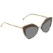 Fendi Glass Grey Geometric Ladies Sunglasses FF0355SKB7IR66