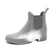 Storm Kidz Girls Booties Rainboots - Chelsea Boots Kids Little Kid/Big Kid Waterproof with Handle Silver