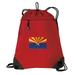 Arizona Flag Cinch Pack Backpack for Girls or Boys Two Section Arizona Drawstring Bag Mesh & Microfiber