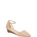 Brinley Co. Women's Pointed Toe Ankle Strap Sliver Wedge Shoe