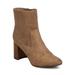 New Women Breckelles Vanesa-31 Faux Suede Pointy Toe Chunky Heel Bootie