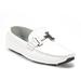 Jazame Men's Casual Slip On Driving Mocs Smoking Flats Dress Shoes, White, 10.5