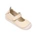 L`Amour Little Girls Cream Hook and Loop Sporty Mary Jane Shoes