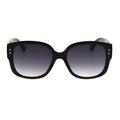 Womens Mod Vintage Designer Rectangular Plastic Sunglasses Black Smoke