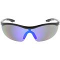 Semi Rimless TR-90 Wrap Sports Sunglasses Shield Lens 77mm (Black / Blue Mirror)