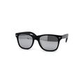 Boys Child Size Skull Print Arm Hipster Horn Rim Sunglasses Black Silver Mirror