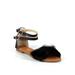 Stella Madden Fur Trim Ankle Strap Women's Flat Sandals in Black