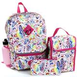 CONFETTI 16" 5-Piece Rainbow Butterfly Backpack Set