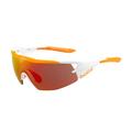 Aeromax Matte White Orange 12273 Sunglasses Brown Fire Lens Large