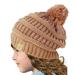 Kids CC Ages 2-7 PomPom Chunky Thick Stretchy Knit Slouch Beanie Cap Hat