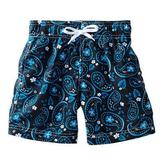 Azul Little Boys Blue Bandana Paisley Print Drawstring Tie Swim Shorts
