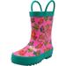 Norty Toddlers Kids Boys Girls Waterproof Rubber Printed Rain Boots -13 Patterns 40139-9MUSToddler Pink Butterflies