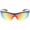 Semi Rimless TR-90 Wrap Sports Sunglasses Shield Lens 77mm (Black / Rainbow Mirror)