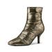 Allegra K Women's Metallic Back Zip Stiletto Ankle Slouchy Boots Gold 7