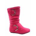 Data- 80k Youth Girl's Kid's Zipper Flat Heel Round Toe Buckle Causal Boot Shoes