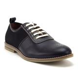 Men's 20619L Retro Two-Tone Derby Oxfords Lace Up Bowling Dress Shoes, Black, 8