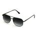 Metal Aviator Sunglasses - Big Lens Spring Hinge Square - Gold Gunmetal Black Brown