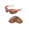 Walleva Brown Polarized Vented Replacement Lenses for Oakley Racing Jacket Sunglasses