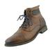 Asher Green AG8865 - Mens Work Boots, Motorcycle Boots, Combat Boots - Casual Designer Boots for Men - Modern Cap Toe Lace-Up Leather Boots