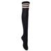 Lian LifeStyle Women's 4 Pairs Over Knee High Thigh High Cotton Socks Size 6-9(Black,Coffee,Dark Grey,Grey) 4c1