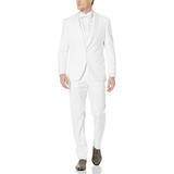 Adam Baker by Statement Men's Single Breasted Three Piece Shawl Collar Tuxedo - White - 48R