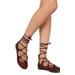 New Breckelles Ava-01 Women Leatherette Lace Up Ankle Wrap Ballet Flat