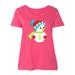 Snowman With Hat, Scarf, Gloves, Carrot Nose Women's Plus Size V-Neck